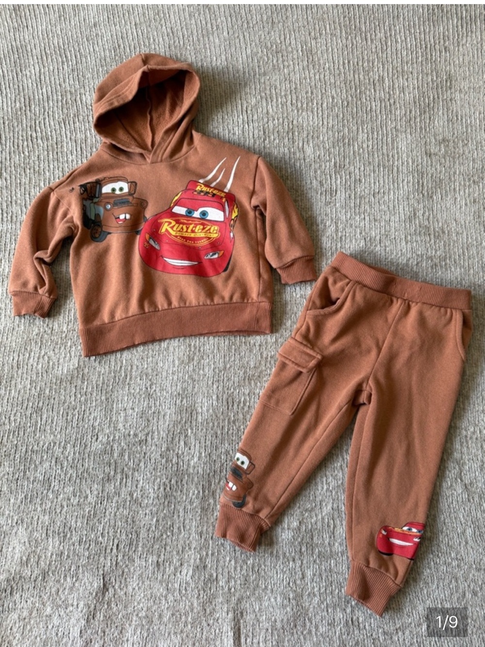 Disney Pixar Cars Brown Kids Sweatsuit Lightning McQueen